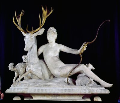 Diana monterad på en hjort (marmor och brons) (se även 148837) av Jean Goujon