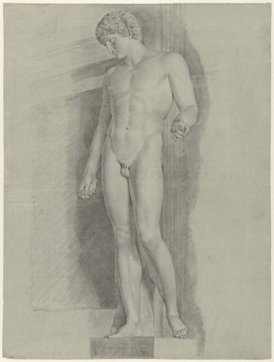 Studie av statyn som kallas Albani Antinous av Jean Grandjean