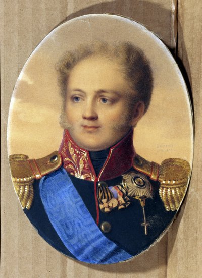 Porträtt av kejsar Alexander I av Ryssland (A.Pavlovich Romanov av Jean Henri Benner