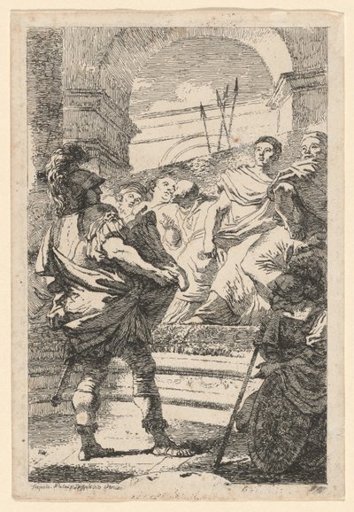 Mucius Scaevola av Jean Honoré Fragonard after Giovanni Battista Tiepolo