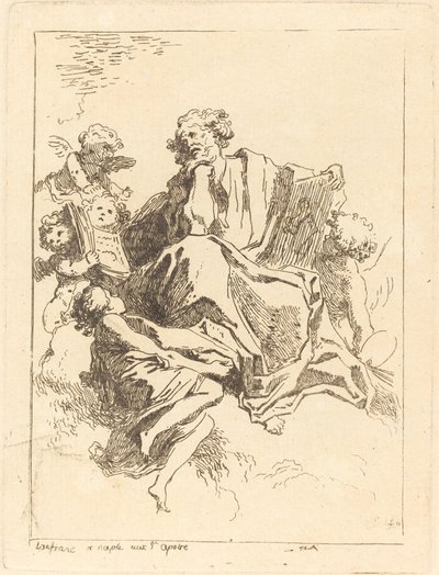 Sankt Lukas av Jean Honoré Fragonard after Giovanni Lanfranco