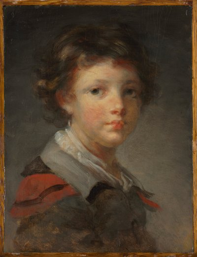 En pojke i en rödfodrad mantel, 1780-talet. av Jean Honore Fragonard