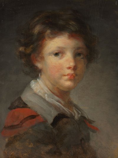En pojke i en rödfodrad mantel, 1780-talet av Jean Honore Fragonard