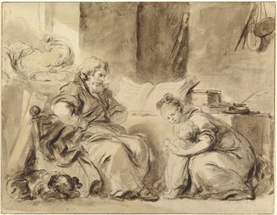 En bön för farfar av Jean Honore Fragonard