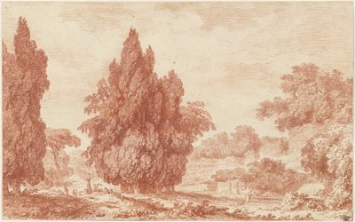 Ett stativ av cypresser i en italiensk park av Jean Honore Fragonard