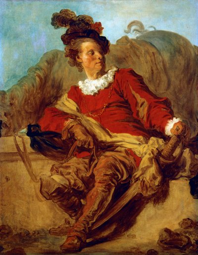 Abbot of Saint-Non, klädd i spansk stil, av Jean Honore Fragonard (1732-1806) av Jean Honore Fragonard