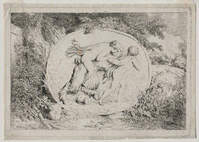 Bacchanals: Nymf ligger att satir av Jean Honore Fragonard