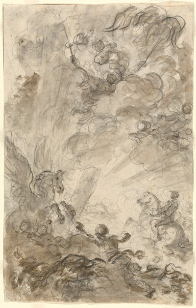 Bradamante försöker få tag i Hippogryph [recto] av Jean Honore Fragonard