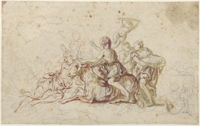Europa kidnappad av Jupiter i skepnad av en tjur (?) av Jean Honore Fragonard
