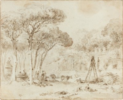 Trädgårdarna i en italiensk villa (Villa Medici?) av Jean Honore Fragonard