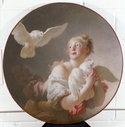 Flicka som håller en duva av Jean Honore Fragonard