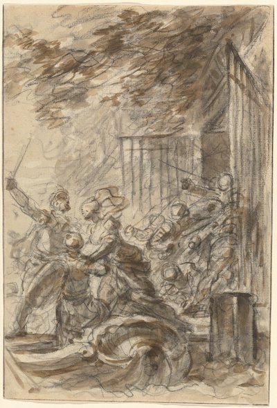 Isabella överger sitt hem för att följa Odorico och hans män av Jean Honore Fragonard