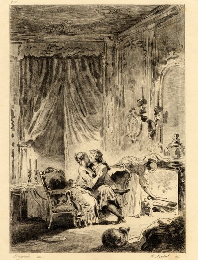 Jean de la Fontaine (1621 - 1695). "" Sagor. The prayer of Saint Julien”, illustration av Fragonard (1732 - 1806). Teckning. av Jean Honore Fragonard