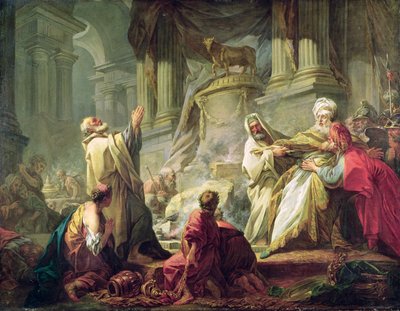 Jerobeam offrar till guldkalven, 1752 av Jean Honore Fragonard