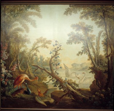 Marteau lounge skylt: svanlandskap. Jean Baptiste Huet (1745-1811) och Jean Honore Fragonard (1732-1806) av Jean Honore Fragonard
