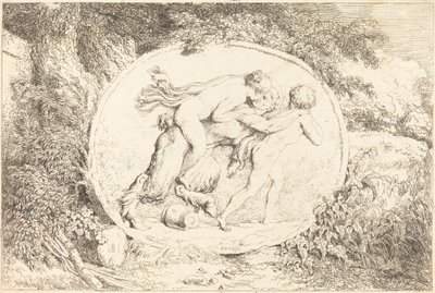 Nymph Astride a Satyr (Ung flicka på en satyr) av Jean Honore Fragonard