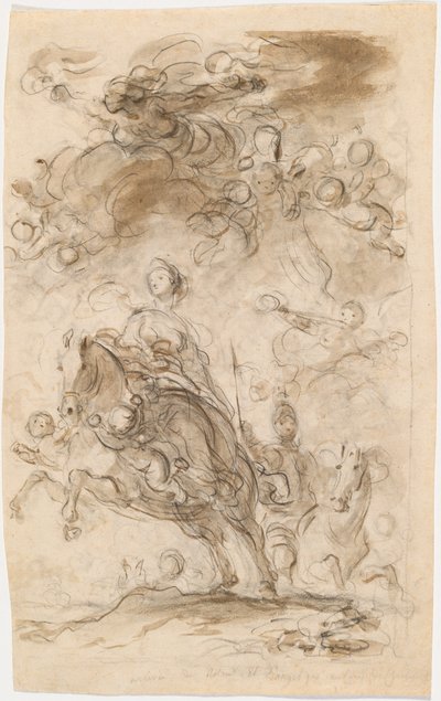 Orlando och Angelica anländer till Charlemagnes läger av Jean Honore Fragonard