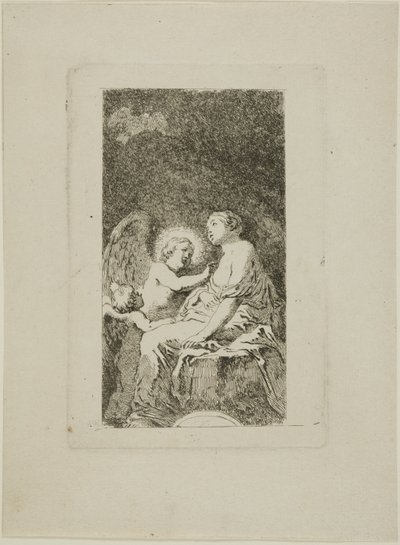 Sankta Katarina av Alexandria botad av en ängel av Jean Honore Fragonard