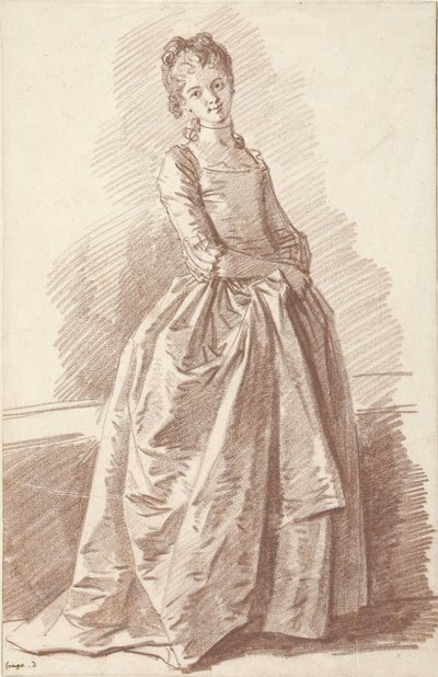Stående ung kvinna, vänd mot av Jean Honore Fragonard
