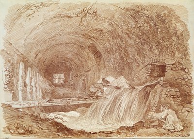 Stall of Maecenas vid Tivoli (röd krita på papper) av Jean Honore Fragonard