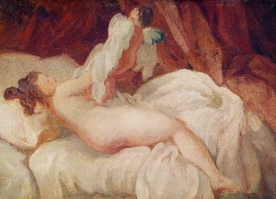 Tar av sig blusen av Jean Honore Fragonard