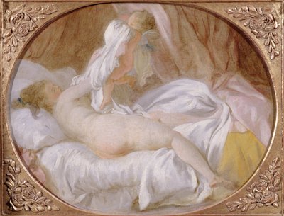 Den avtagna kemisen eller kvinnan som klär av sig, före 1778 av Jean Honore Fragonard