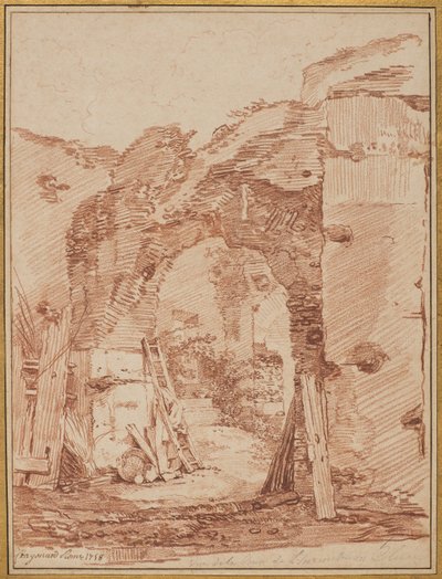 Eremitens domstol i Colosseum, 1758 av Jean Honore Fragonard