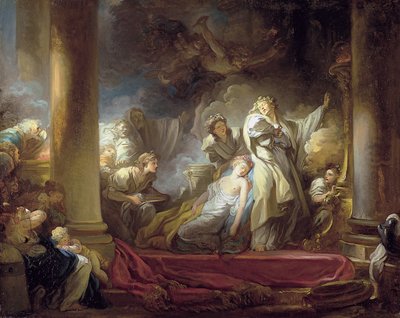 Översteprästen Coresus offrar sig själv för att rädda Callirhoe av Jean Honore Fragonard