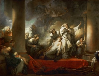 Översteprästen Coresus offrar sig själv för att rädda Callirhoe av Jean Honore Fragonard