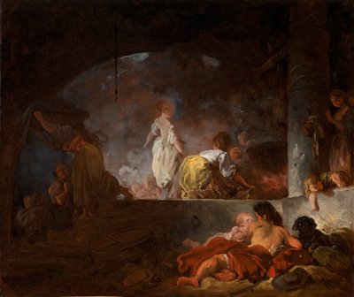 Tvätterskorna, ca 1756-61 (olja på duk) av Jean Honore Fragonard