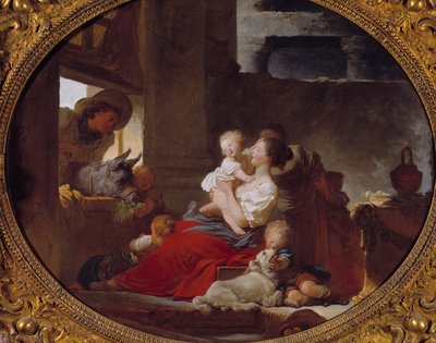 Den lyckliga familjen Målning av Jean Honore Fragonard (1732-1806) 1700-talets Paris, Musee Cognacq Jay av Jean Honore Fragonard