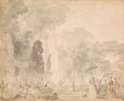 Utsikt över en park, sent 1770-tal. av Jean Honore Fragonard