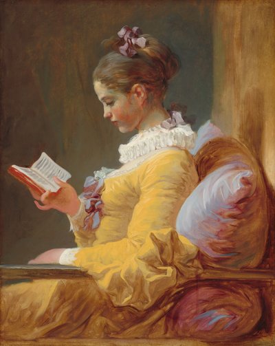 Ung flickaläsning av Jean Honore Fragonard