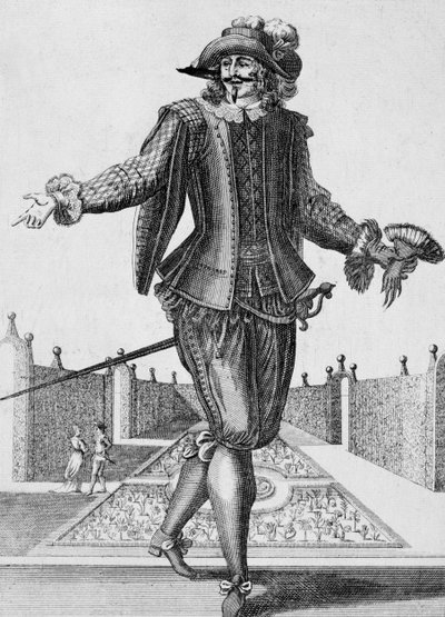 Ernster Schauspieler, Bühnenkostüm, Gravur von Jean Berain dem Älteren (1637-1711), Frankreich von Jean I  Berain
