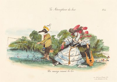 Dagens metamorfoser: ett konventionellt äktenskap av Jean Ignace Isidore Grandville