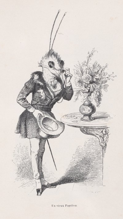 En gammal fjäril från scener ur djurens privata och offentliga liv, ca. 1837-47. av Jean Ignace Isidore Gérard