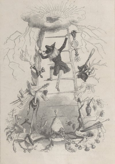Illustration i Jerome Paturot, av Louis Reybaud, Paris, 1846, ca. 1846. av Jean Ignace Isidore Gérard