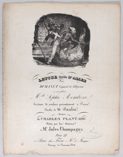 Brev skrivet från Alger, ca. 1835. av Jean Ignace Isidore Gérard
