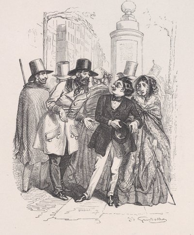 Man skulle kunna skylla på dig i tre år om du tappade hatten. från Lilla M..., 1843. av Jean Ignace Isidore Gérard