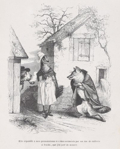 Hon svarade på mina protester och eder med en ton av hån så kallt att jag svor ..., ca. 1837-47. av Jean Ignace Isidore Gérard