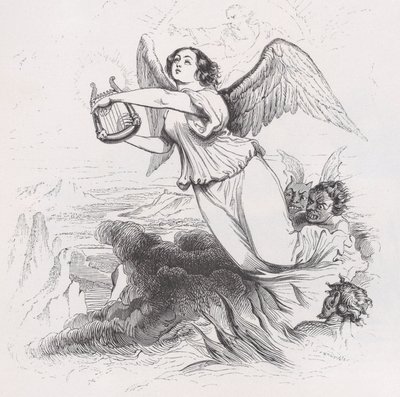 The Exiled Angel från The Complete Works of Béranger, 1836. av Jean Ignace Isidore Gérard