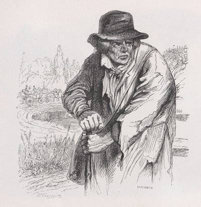 Den gamle vagabonden från Bérangers kompletta verk, 1836. av Jean Ignace Isidore Gérard