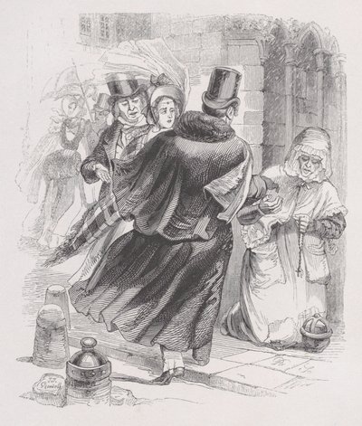 Den fattiga kvinnan från The Complete Works of Béranger, 1836. av Jean Ignace Isidore Gérard