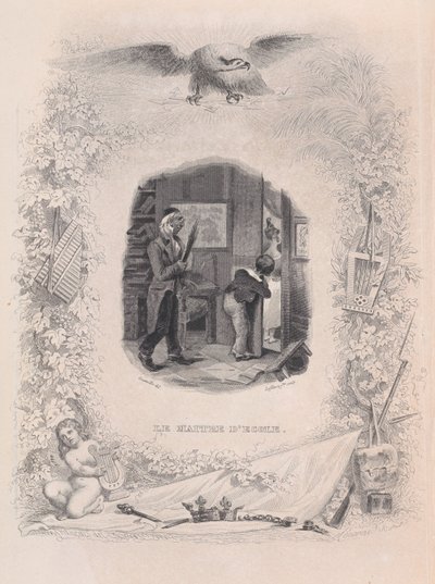 Skolmästaren från Bérangers sånger, 1829. av Jean Ignace Isidore Gérard