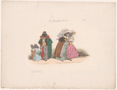 Katter är vänliga mot möss Tenez mes petits rats (...) (titel på objekt) Contemporary Metamorphoses (serietitel) Les Metamorphoses du Jour (serietitel på objekt) av Jean Ignace Isidore Gérard Grandville