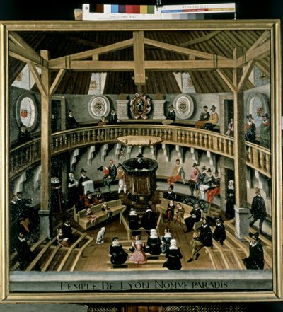 PROTESTANTISM (kalvinism): Paradistemplet år 1564. av Jean Jacques (after) Perrissin