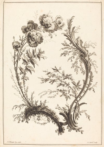 Prydnad med blommor. av Jean Jacques Avril