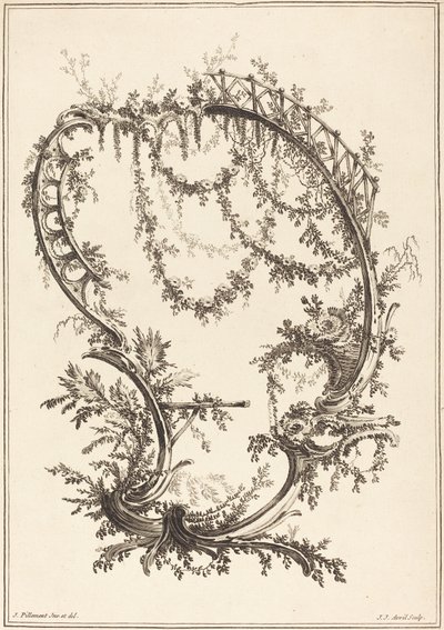 Prydnad med ett stag och ett räcke. av Jean Jacques Avril