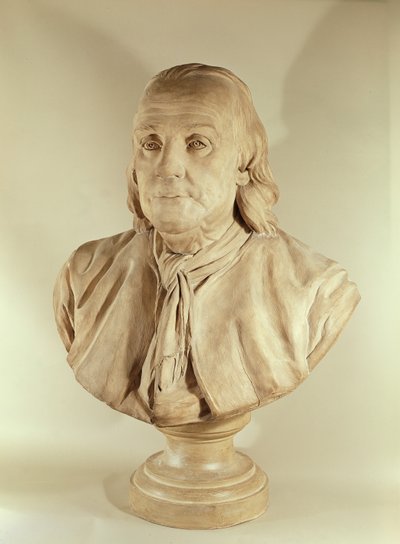 Byst av Benjamin Franklin (terrakotta) av Jean Jacques Caffieri