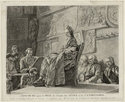 Tävling om priset för studier av huvuden och uttryck av Jean Jacques Flipart